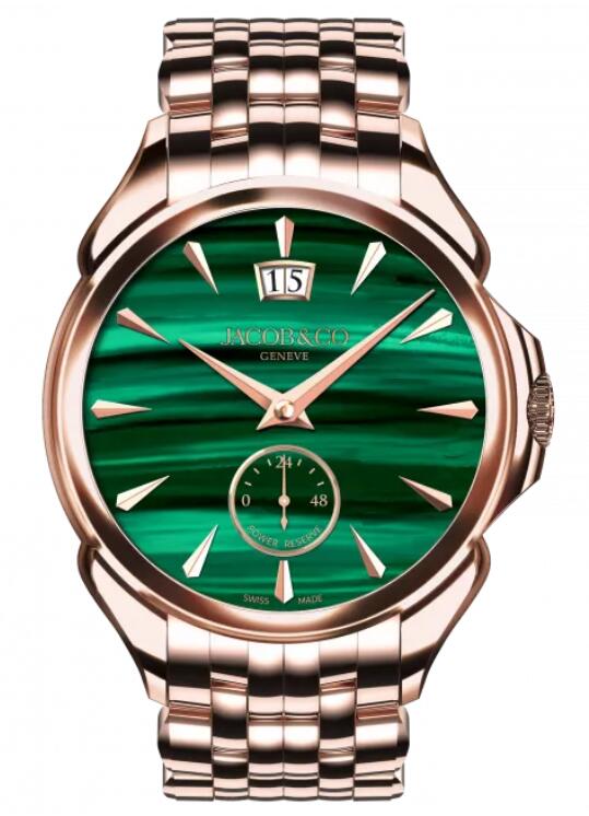 Review Jacob & Co PALATIAL CLASSIC MANUAL BIG DATE - ROSE GOLD (MALACHITE) BRACELET PC400.40.AA.AA.A40AA Replica watch